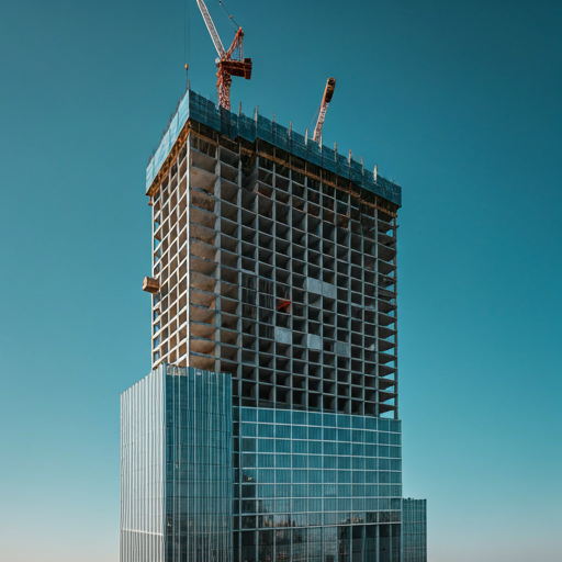 Modern construction site under development in South Africa